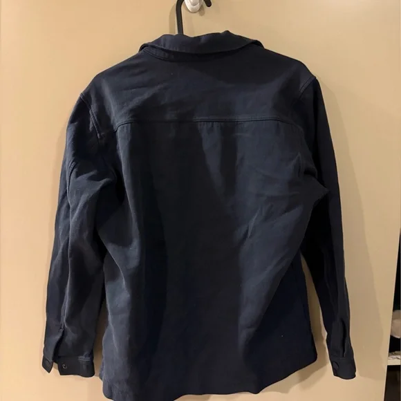 Navy COS Snap Shirt Jacket Small - Picture 2 of 2